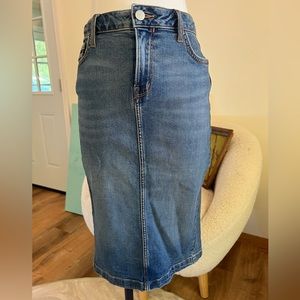 Denim midi skirt